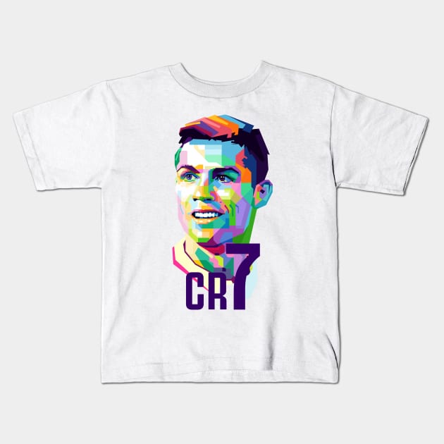 CRISTIANO RONALDO 7 Kids T-Shirt by erikhermawann22